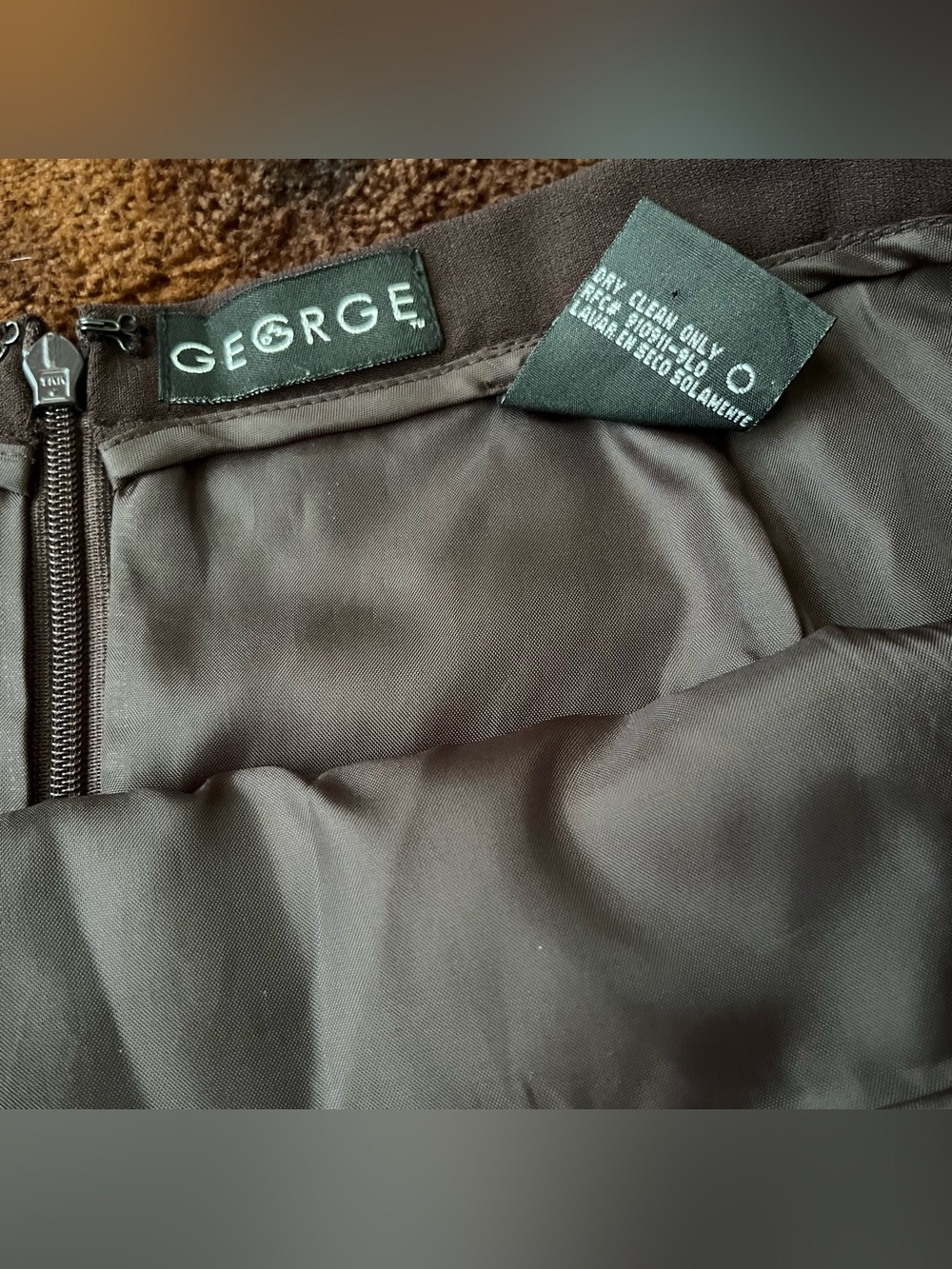 VTG 90’s George Mini Skirt | Chocolate Brown | High Waisted | Size: Ladies 5/6 - Picture 4 of 4